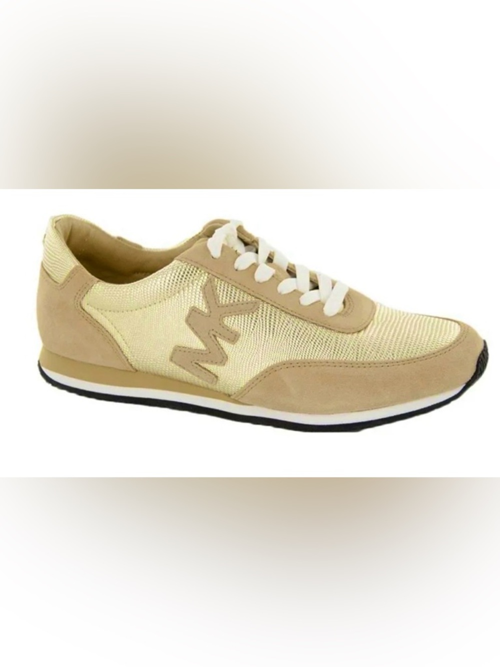 MICHAEL Michael Kors Stanton Trainer in Gold and Cream Size 8M